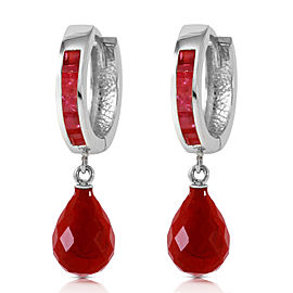 7.8 CTW 14K Solid White Gold Classic Stays Ruby Earrings