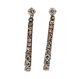14k Yellow Gold and White Gold Diamond Hinged Dangle Earrings 1950s