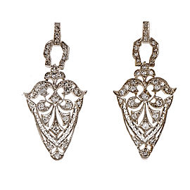 Vintage Platinum Diamond Earrings