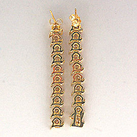 "S" Link 14k Yellow Gold 1.60ct Light Golden Brown Diamond Dangle Earrings