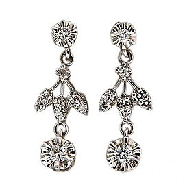 Vintage 1950-1960 14k Gold .45CT Single & Brilliant Diamond Dangle Earrings