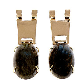 Vintage 14K Yellow Gold 31.00ctw. Blue Spectrolite Earrings