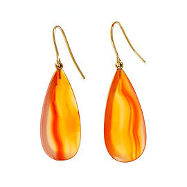 Peter Suchy 14K Yellow Gold with 32.8ct. Orange Calcedony Dangle Earrings