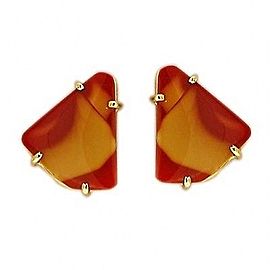 Peter Suchy 14K Yellow Gold with Brown Agate Earrings