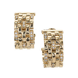 Cartier Maillon Panthere .50 Carat Diamond Five Row Gold Hoop Earrings