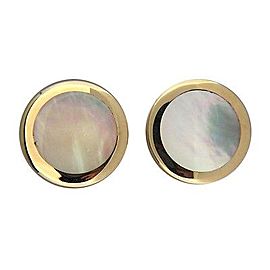 Omega Yellow Gold Mother Of Pearl, Pearl Womens Earrings