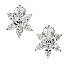 Platinum 6.41ct Diamond Cluster Earrings