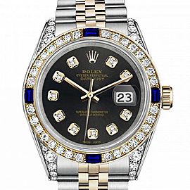 Women's Rolex 31mm Datejust Two Tone Jubilee Chocolate Dial Diamond Accent Bezel + Lugs + Sapphire