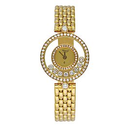 Chopard Happy diamonds 4054 18K Yellow Gold W/Diamond Bezel Box & Papers