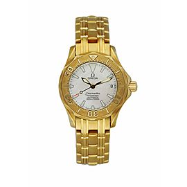 Omega Seamaster 18K yellow Gold Mother Of Pearl Dial Ladies Watch