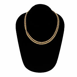 Estate Solid Gold 30 Inch Chain Necklace 14k Yellow Gold 1960