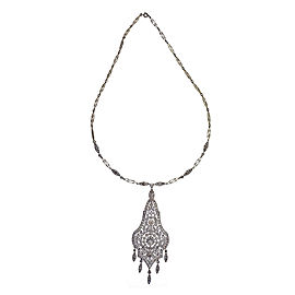Vintage Belle Epoque Platinum and Diamond Pendant Necklace