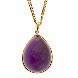 18k Yellow Gold Diamond By The Yard Necklace Amethyst Mother Of Pearl