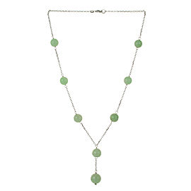 Certified Natural Jadeite Jade Necklace 14k White Gold GIA