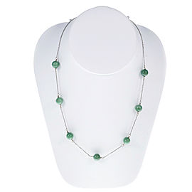 Jadeite Jade By The Yard Necklace 14k White Gold GIA Certified