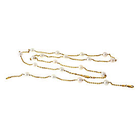 14k Yellow Gold Chinese Freshwater Cultured Pearl By The Yard Necklace / Bracelet