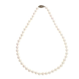 14k White Gold Akoya Cultured Pearl Necklace