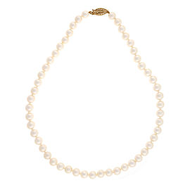 Vintage 14k Yellow Gold Cultured Pearl Necklace