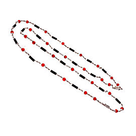 14k White Gold Onyx Rust Agate Long Chain Necklace