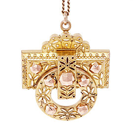 14k Rose & Green Gold Victorian Archeological Pin/Pendant Necklace