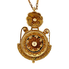 14k Yellow Gold Victorian Etruscan Granulated 1900 Vintage Necklace