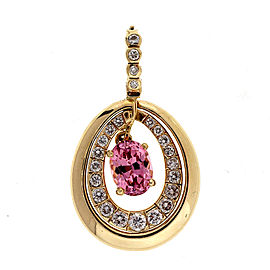 14k Yellow Gold Pink Spinel 1.50ctw Diamond Pendant