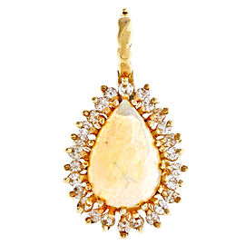 14k Yellow Gold 2.50ct Opal Diamond Pendant