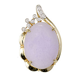 Jadeite Jade Natural Large Purple Pendant 14k Gold Diamond GIA Certified