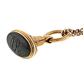 Victorian Estate Pink Rose Gold Bloodstone Watch Fob Pendant