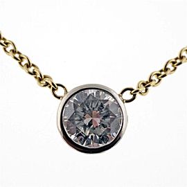 18k Yellow Gold .95ct Brilliant Cut Diamond Pendant Necklace