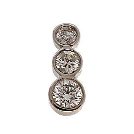 14k White Gold Triple Bezel 0.70ctw Diamond Pendant