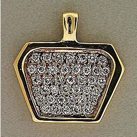 Vintage Diamond Shape 6 Sided 40 Pave Set Round Diamond 14k .80ct Gold Pendant