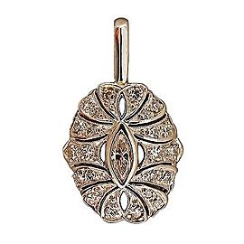 Platinum Vintage Art Deco Open Work Diamond Pendant