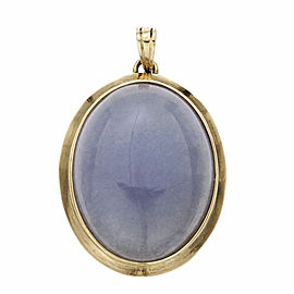 Natural Greyish Purple Jadeite Jade Pendant 14k Gold GIA Certified