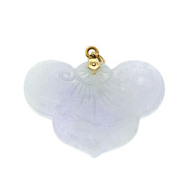 Jadeite Jade Natural Carved Pendant Light Purple 14k GIA Certified