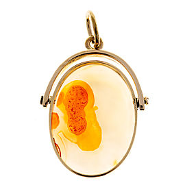 14k Rose Gold Agate Intaglio Pendant
