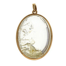18K Pink Gold with 15.50ct Quartz Manifestor Crystal Clear Pendant