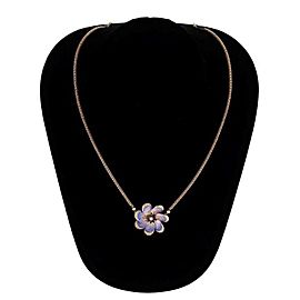 Antique Victorian Enamel Flower Pendant 31 Natural Pearls 14k Gold