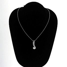 Vintage Swirl 1.00ct 14k White Gold Diamond Sapphire Pendant