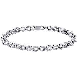 10K White Gold 0.25ct Diamond Tennis Bracelet