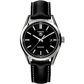 NEW TAG HEUER CARRERA WV211B.FC6202 BLACK LEATHER AUTOMATIC MENS LUXURY WATCH
