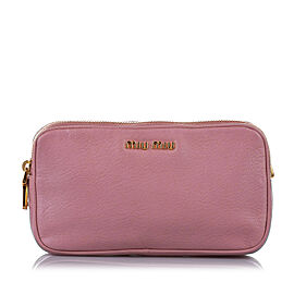 Miu Miu Double Zip Leather Crossbody Bag