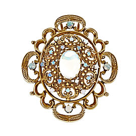 Vintage 14K Yellow Gold Opal Pin Pendant