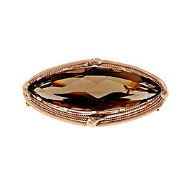 Vintage 1940 Retro 14k Rose Gold Marquise 30.00ct Quartz Pin Pendant