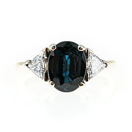Vintage Engagement Ring 2.53ct Royal Blue Sapphire 14k Diamond Ring