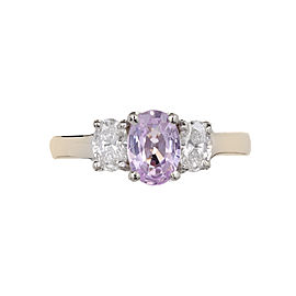 Peter Suchy 14K White Gold with 0.88ct. Sapphire and 0.50ct. Diamond Engagement Ring Size 5.5