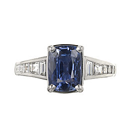 Violet Blue Natural Cushion Sapphire Sasha Primak Engagement Ring