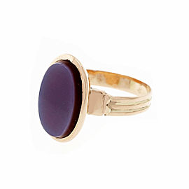 Victorian 1890 Carnelian Hardstone Ring 14k Pink Gold