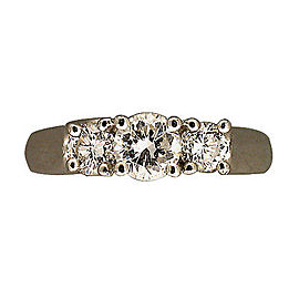 Platinum Full Cut Round Three Stone Diamond Ring Size 5