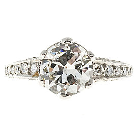 Vintage Art Deco Platinum with 1.77ct Diamond Ring Size 5